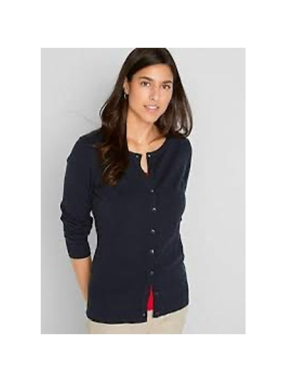 Laura Scott Petite Black Metallic Cardigan Sweater Size L